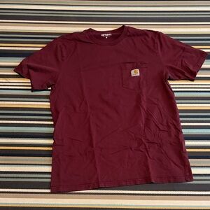Carhartt WIP Burgundy Short Sleeve Pocket Tee